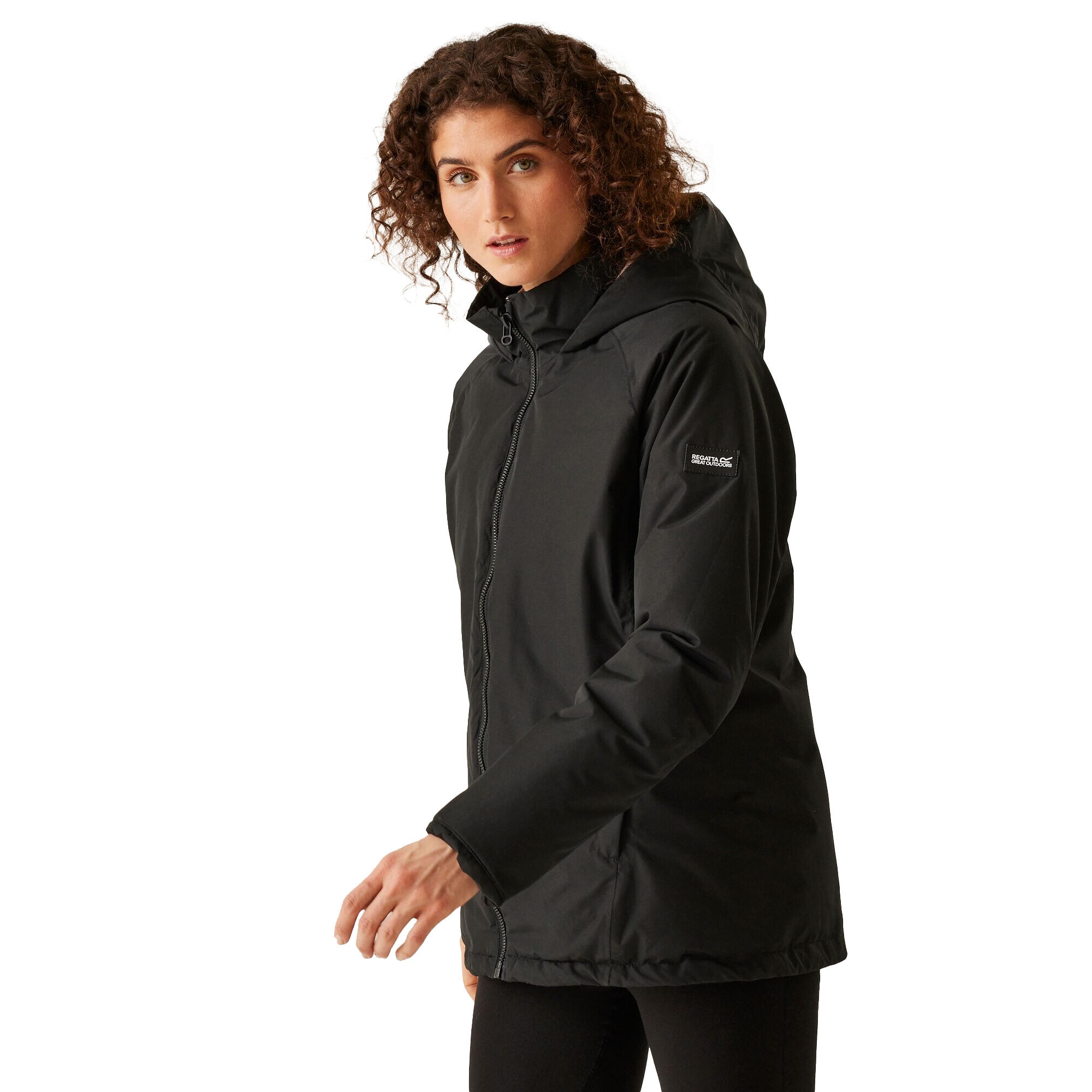 Dames Wentwood IX 3 in 1 Waterdichte Jas (Zwart/Warme taupe) 4/5