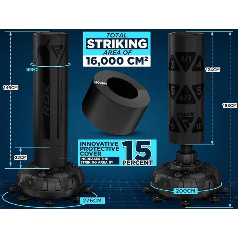 RDX KT Ronin sac de box liber 6ft 2-în-1 cu mănuși - negru