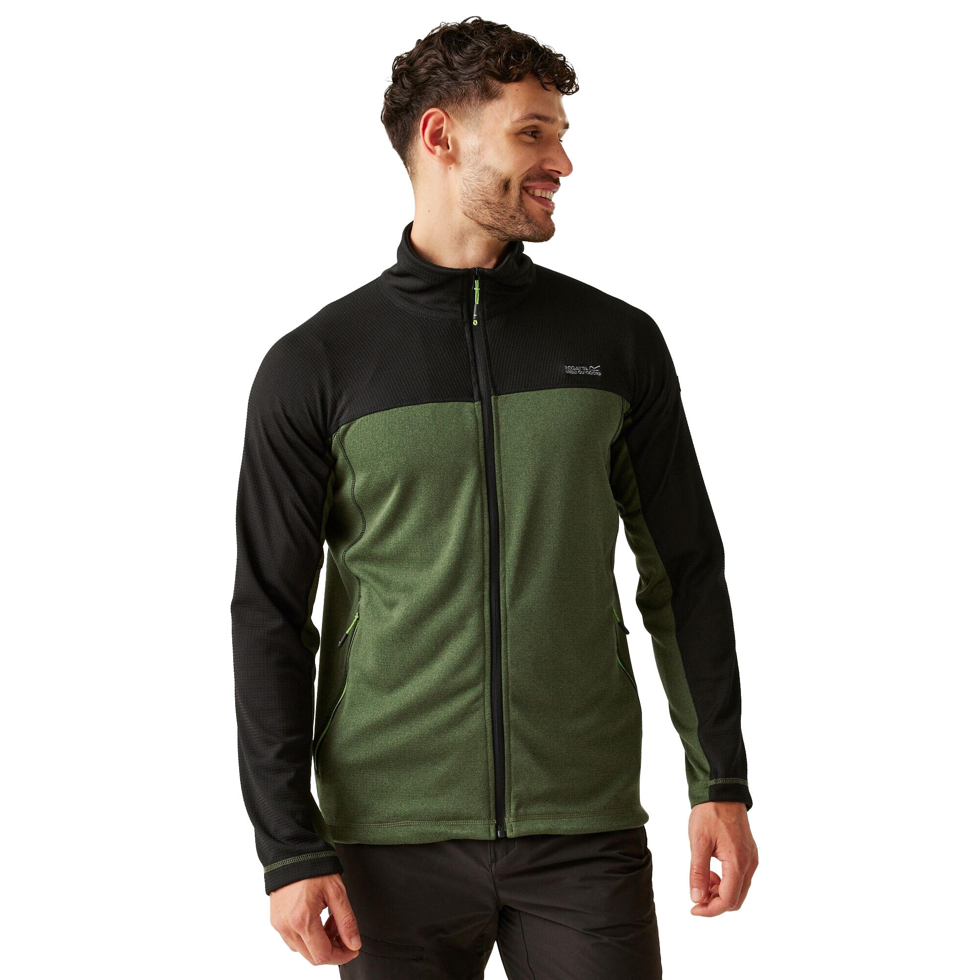 Highton V Giacca In Pile Uomo Regatta Verde Nefrite Nero 4/5