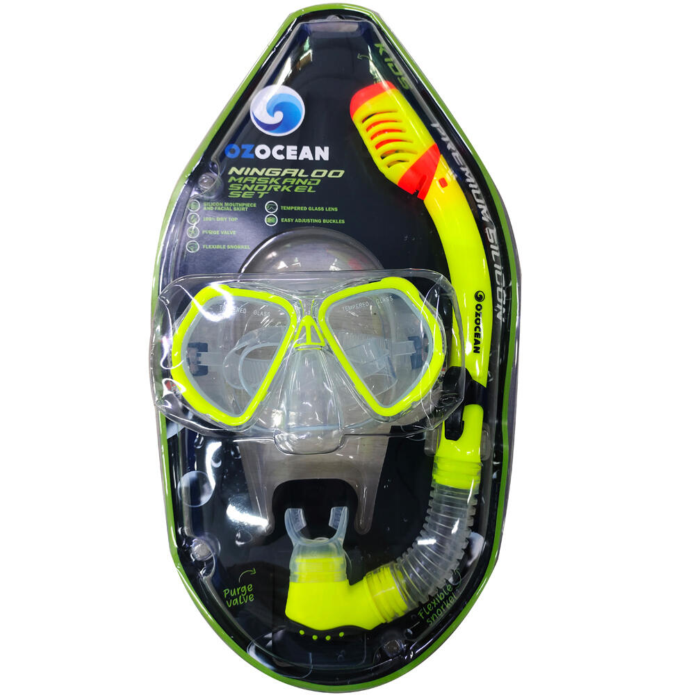 2pc Oz Ocean Ningaloo Kids Adjustable Mask & Snorkel Set