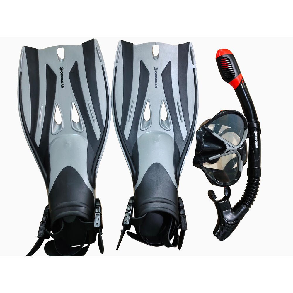 4pc Oz Ocean Rotto Adults Swimming Mask & Snorkel Set