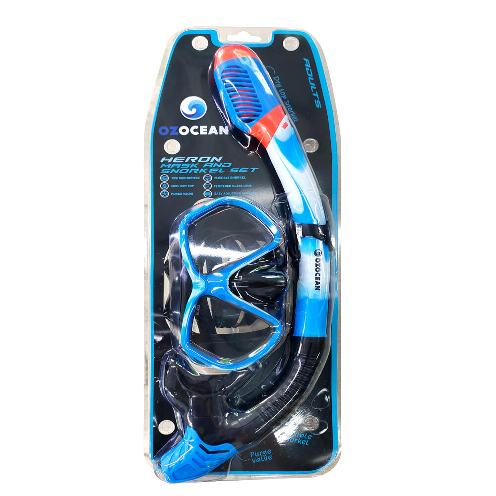 2pc Oz Ocean Hayman Adults Swimming Mask & Snorkel Set