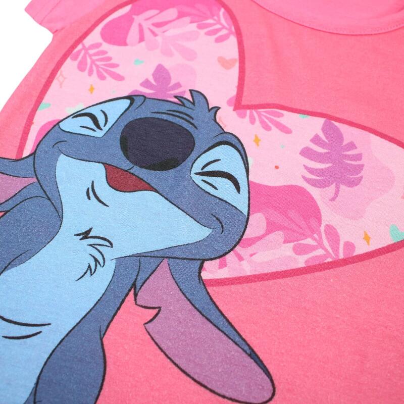 Tricou copii 100% bumbac, roz, Happy, Stitch