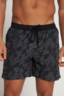 Heren zwembroek beachwear elastische band gebloemde print