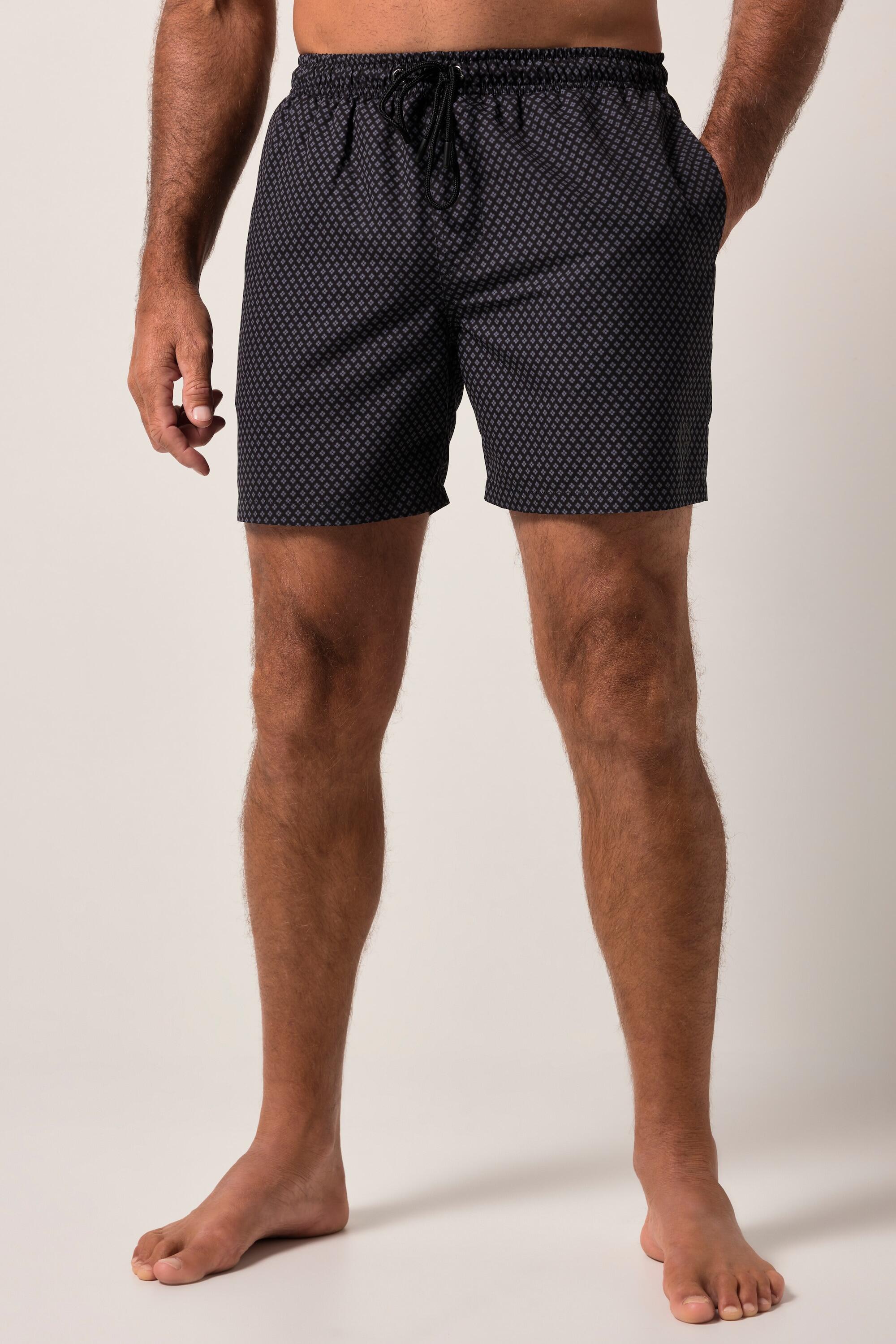 JAY-PI JAY-PI Men's Swim Shorts with All-Over Print, Elastic Waist, 100% Polyester