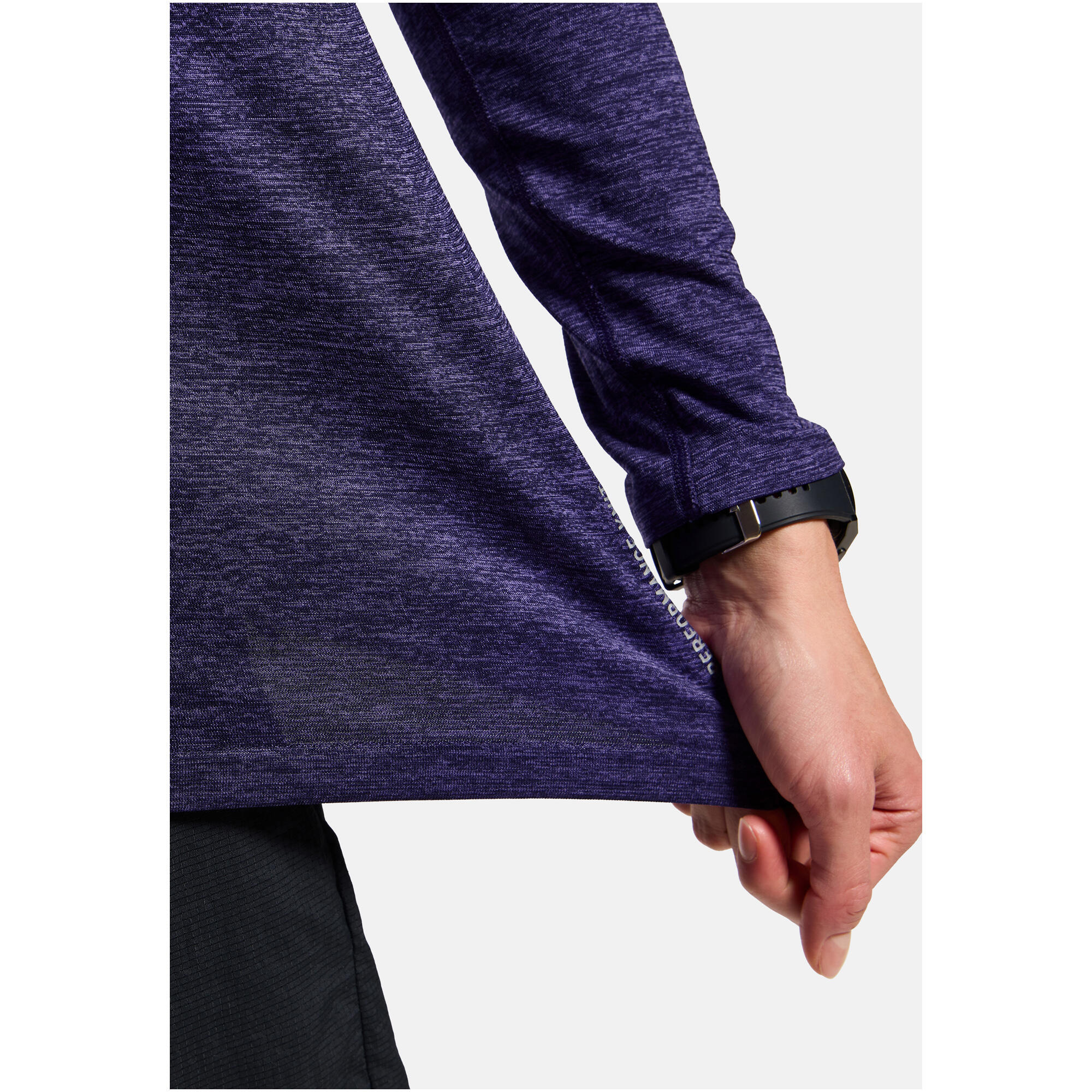 T-shirt running femme Odlo Essentials Seamless manches longues — Bleu foncé 4/7