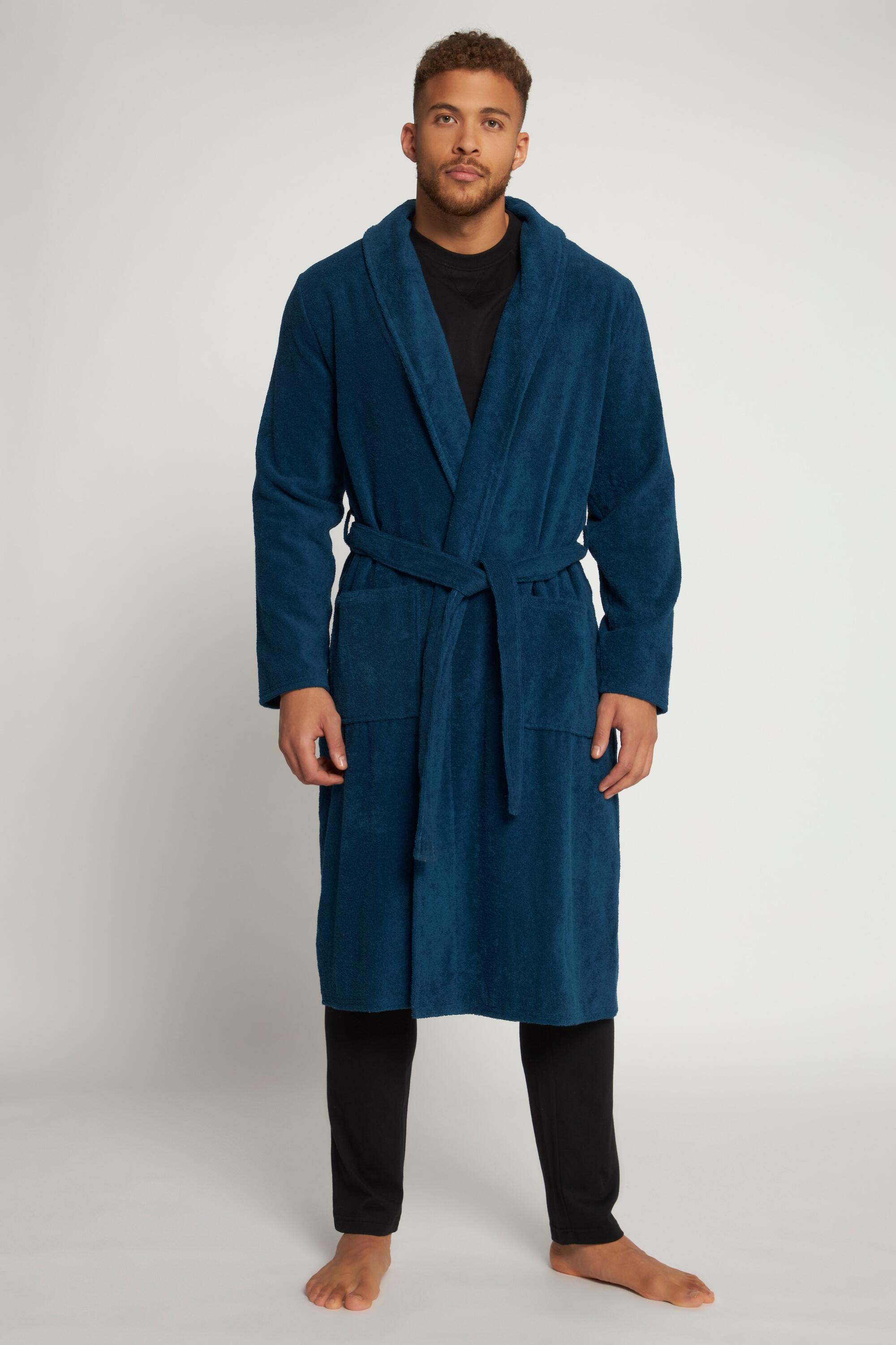 JAY-PI Men's Robe JP1880 Terry Cloth 120 cm with Shawl Collar Blue up to 8XL