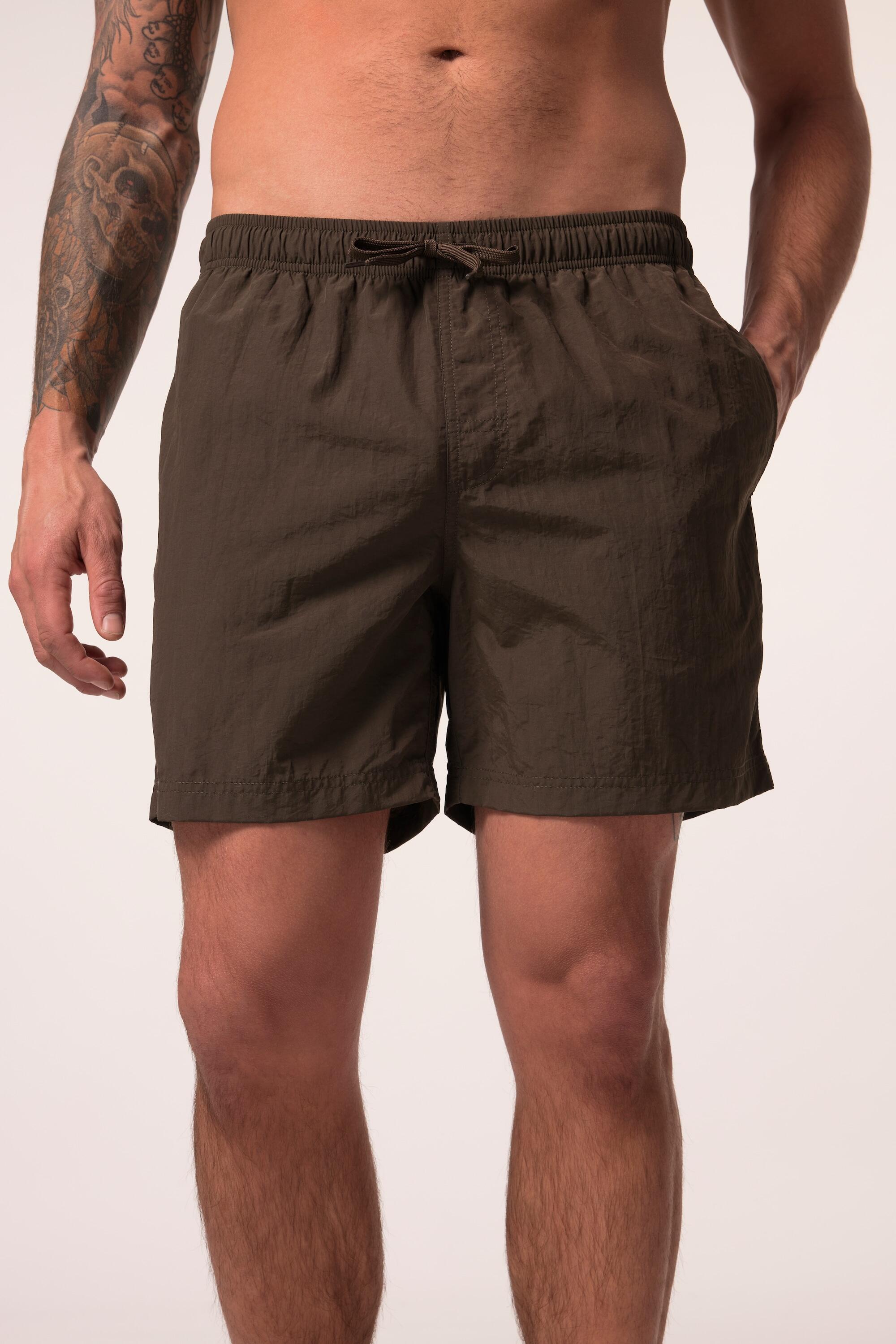 JAY-PI Men's Swim Shorts Beachwear with Elastic Waistband, Brown