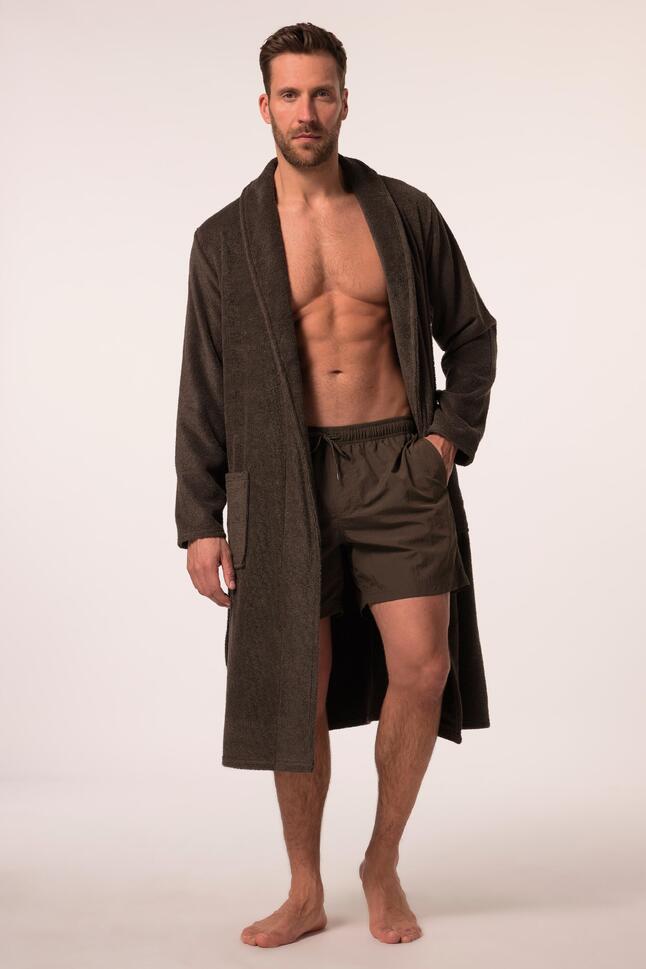 Męski Szlafrok odzież domowa kołnierz szalowy frotte do 8XL