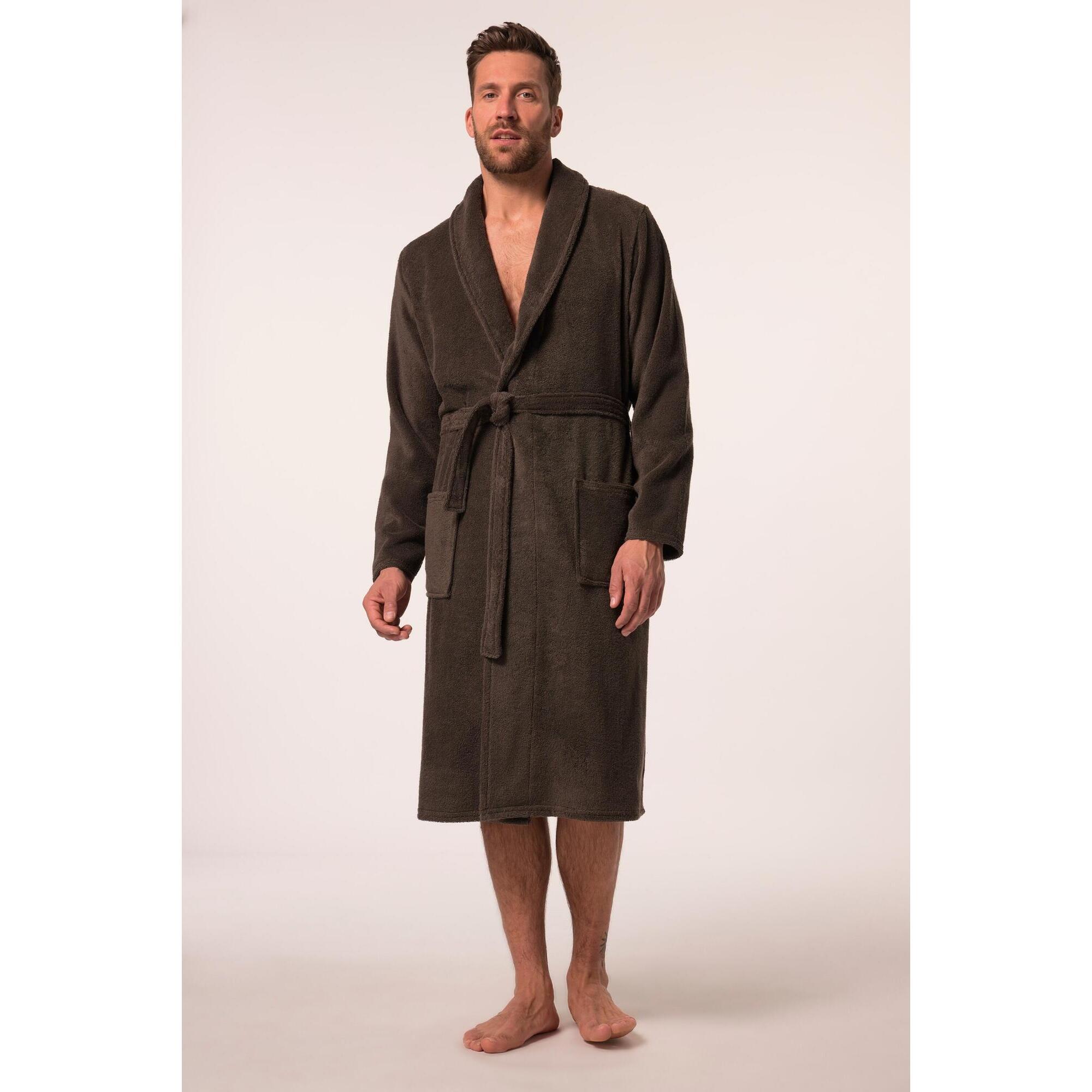 Jay-pi - Hommes Jusqu'au 7 Xl - Peignoir Pour Homme Tissu Éponge En Coton Longueur Genou - Peignoir De Bain - Beige|marron|ocre - Decathlon