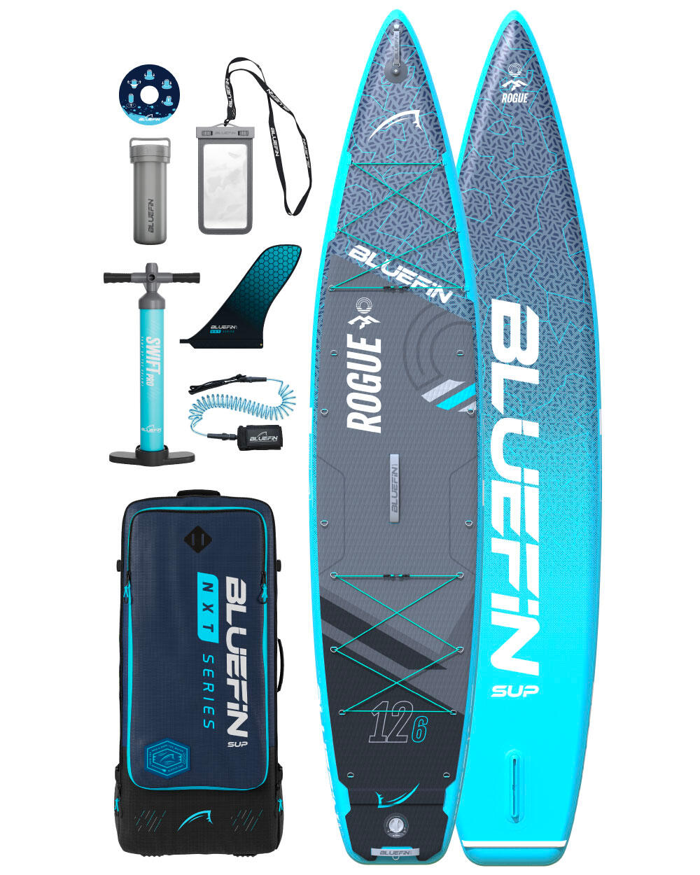 BLUEFIN SUP New Rogue 12'6 aufblasbares Paddleboard