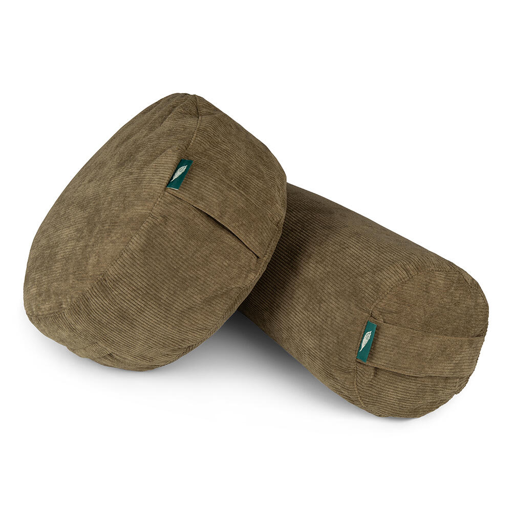 Yoga Bolster - Yoga Kussen - Rib Donkergroen - 60 x 20 cm 4/4