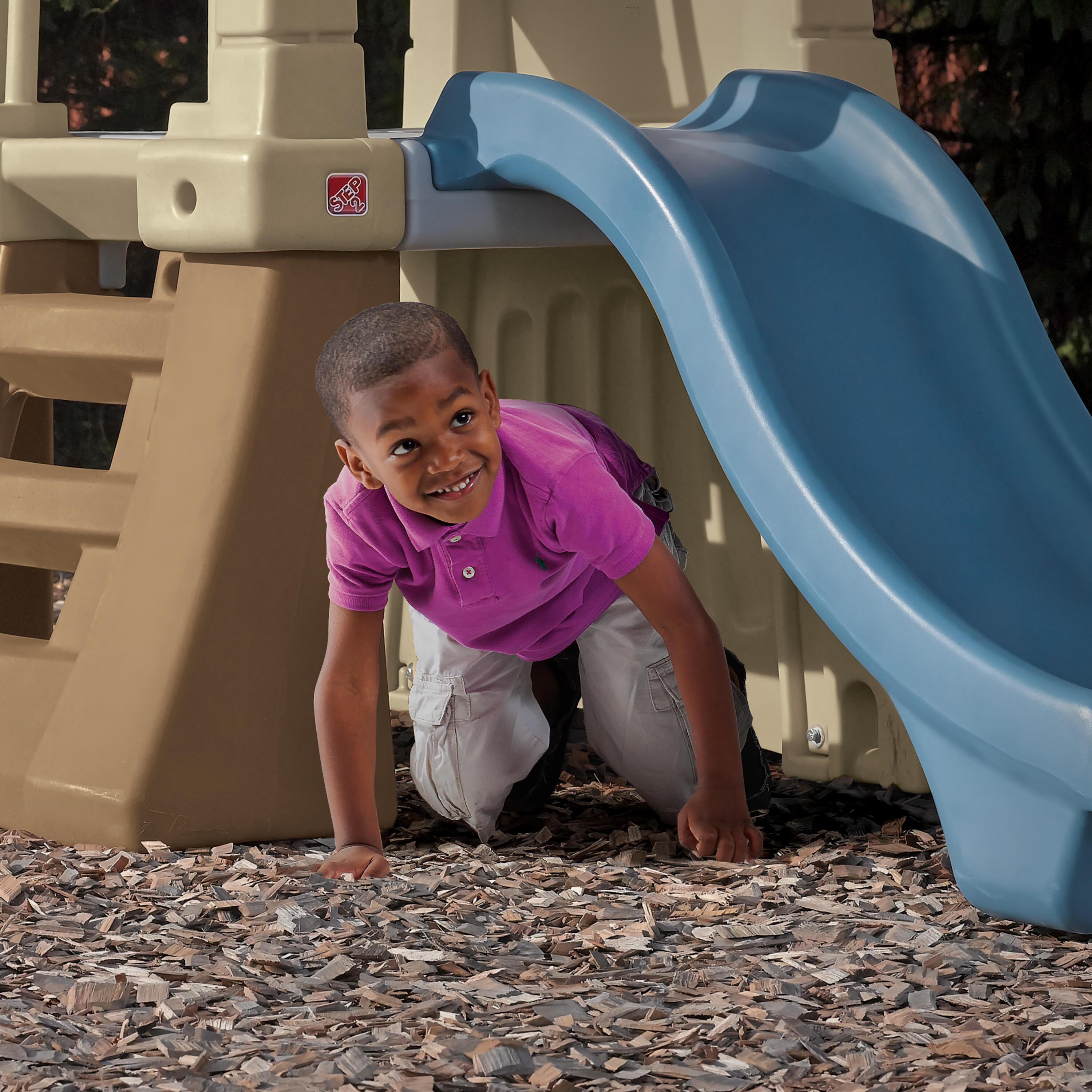 Aire de Jeux Enfant avec Toboggan & Balançoire, Play Up Gym 3/7