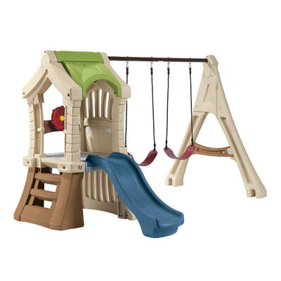 Play-up gym set speeltoren, dubbele schommel en glijbaan