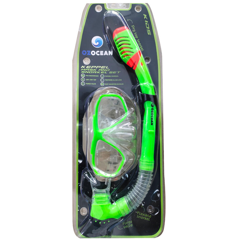 2pc Oz Ocean Keppel Kids Swimming Mask Snorkel Set