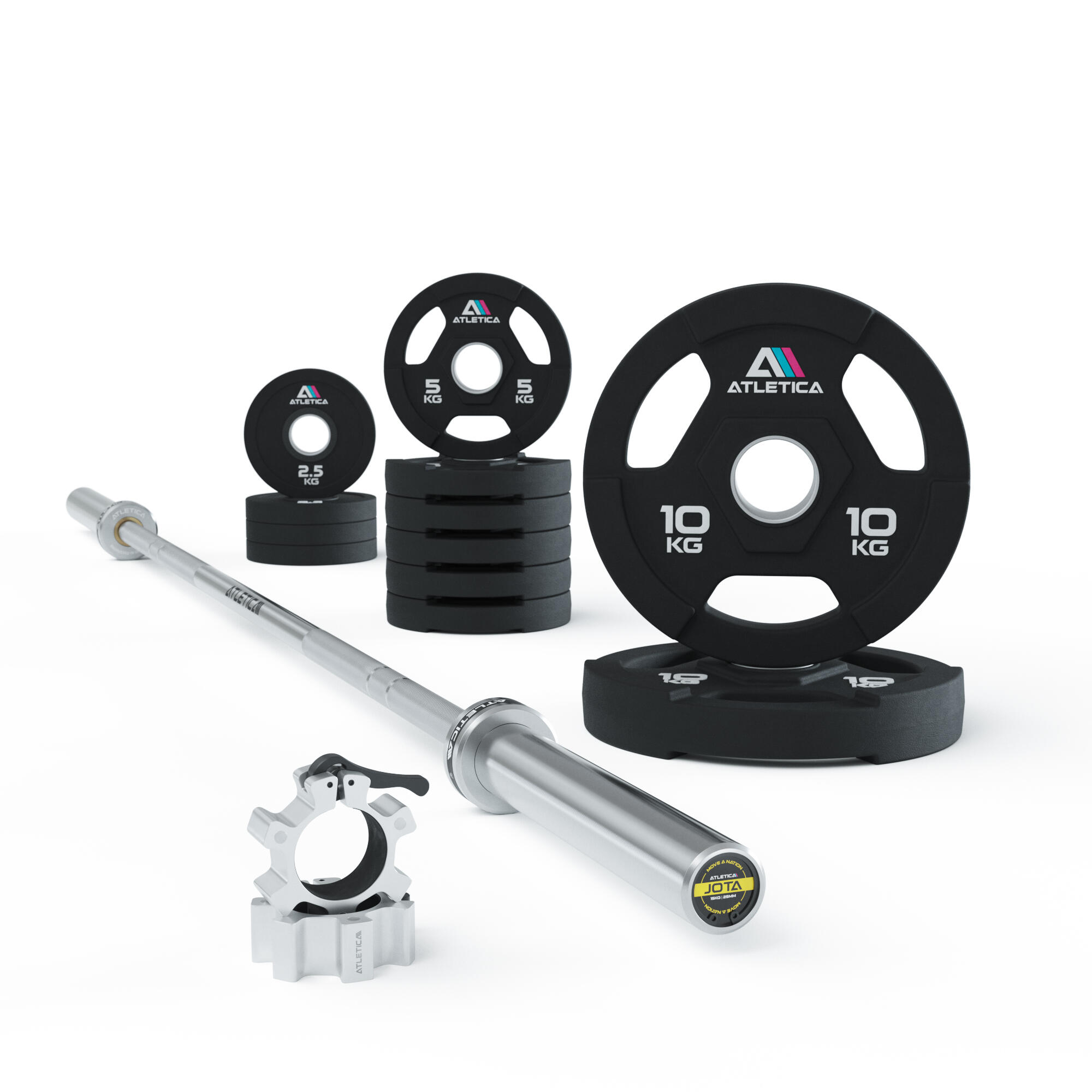 ATLETICA Langhantel Set | Jota Energy | 60kg Gripper-Plates