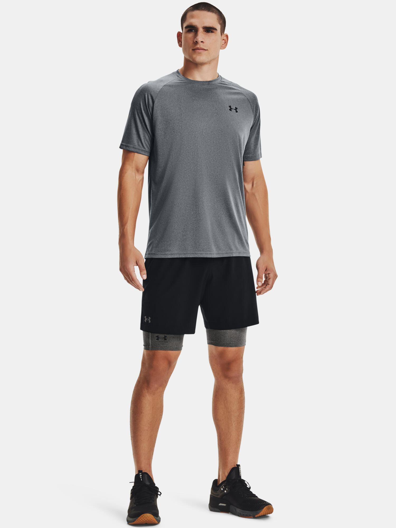 Cuissard de compression Under Armour HeatGear Compression Gris Homme 6/6