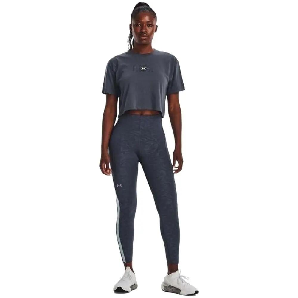 UA W BRANDED LOGO CROP SS 3/7