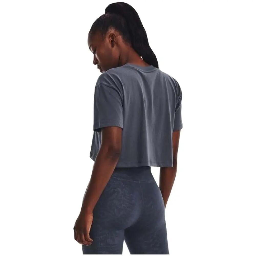 UA W BRANDED LOGO CROP SS 2/7