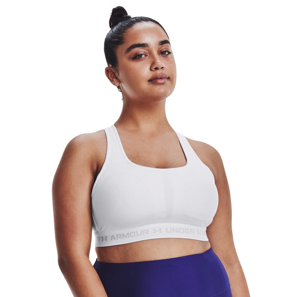 Brassiere Under Armour Crossback Mid Blanco Mujer — Soporte Medio 5/7