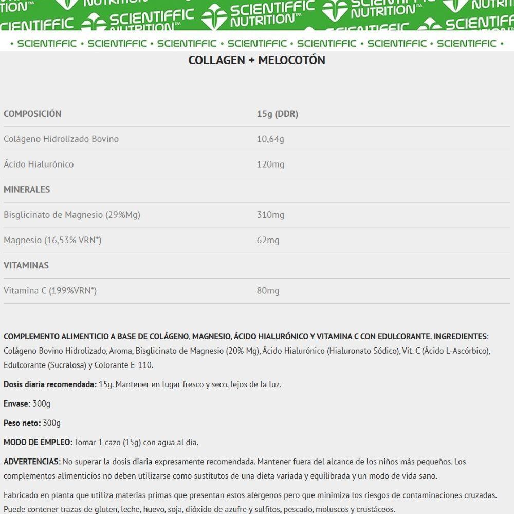 Collagen+ 300gr Melocotón Scientiffic Nutrition 3/3