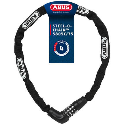 ABUS 5805C Verrou de chaîne 75 cm Noir - 4 mm de sécurité