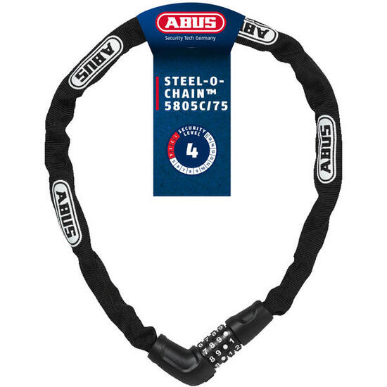ABUS 5805C Verrou de chaîne 75 cm Noir - 4 mm de sécurité