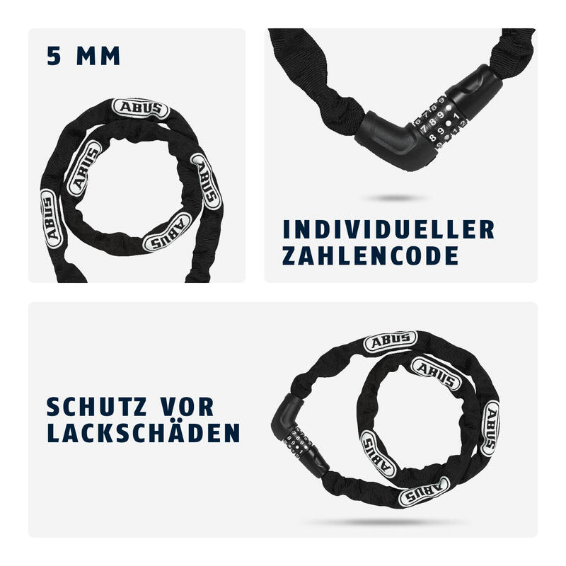 Cadenas Code Steel-O-Chain 5805C/110 Noir ABUS - Decathlon