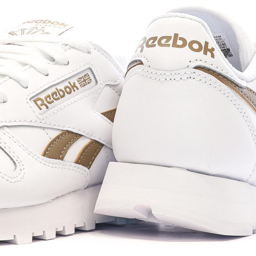 Reebok Classic Leather Dames Sneakers Wit/Bruin 7/7