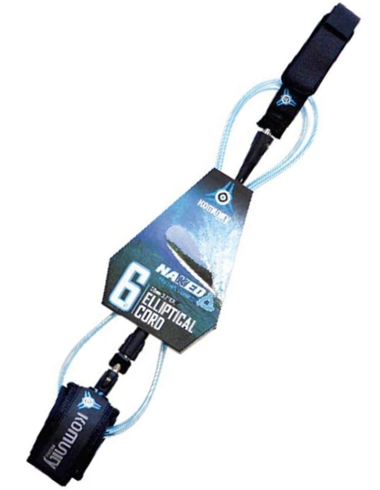 Komunity 6FT Naked Elliptical Cord Surfboard Legrope Leash Surf Surfing Leg Rope