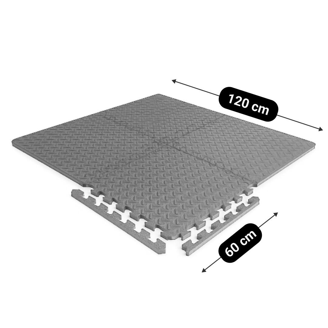 Tapis puzzle Fitness - Tapis de sol - 4 pièces - 120 x 120 cm - Gris 2/7
