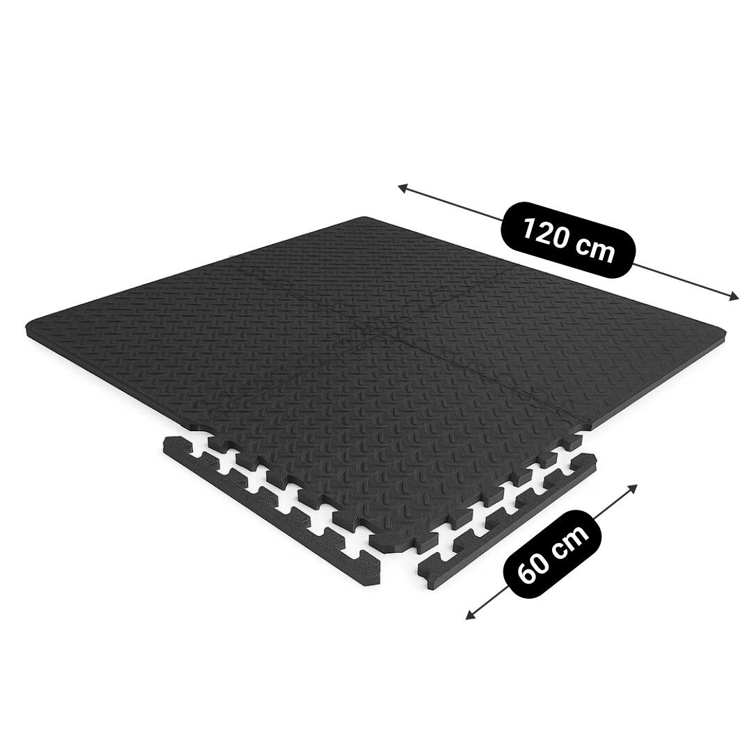 Tapis puzzle Fitness - Tapis de sol - 4 pièces - 120 x 120 cm - Noir 2/7