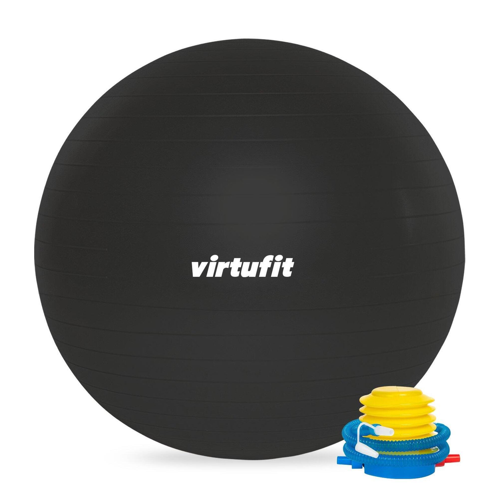 Virtufit - Gym Ball - Swiss Ball - Avec Pompe - Gris - 65 Cm - Swiss Ball - Blanc|gris - 65 Cm - Decathlon