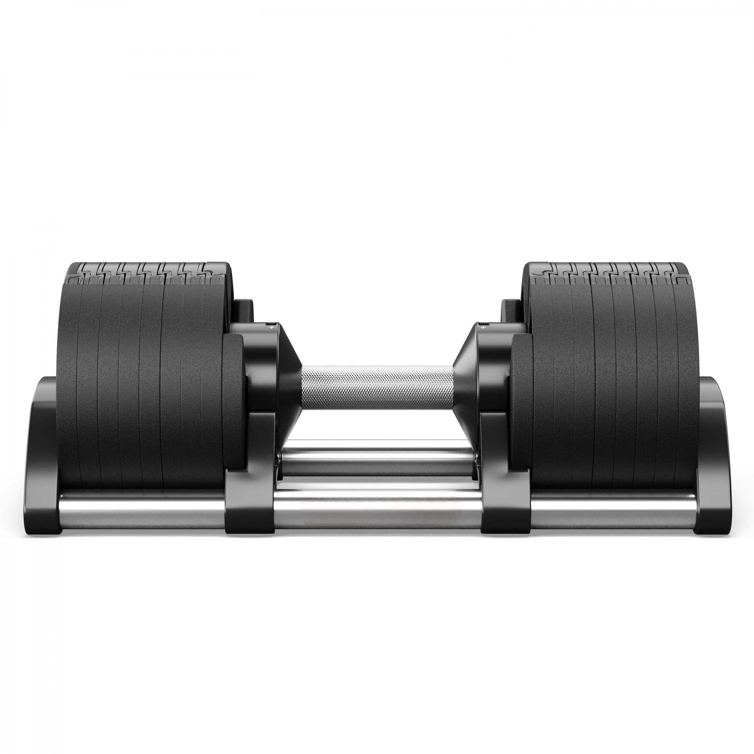 Manubrio Pesi Palestra Casa Da 2 A 32 Kg - 16 Livelli Regolabili Set Con Base 2/6