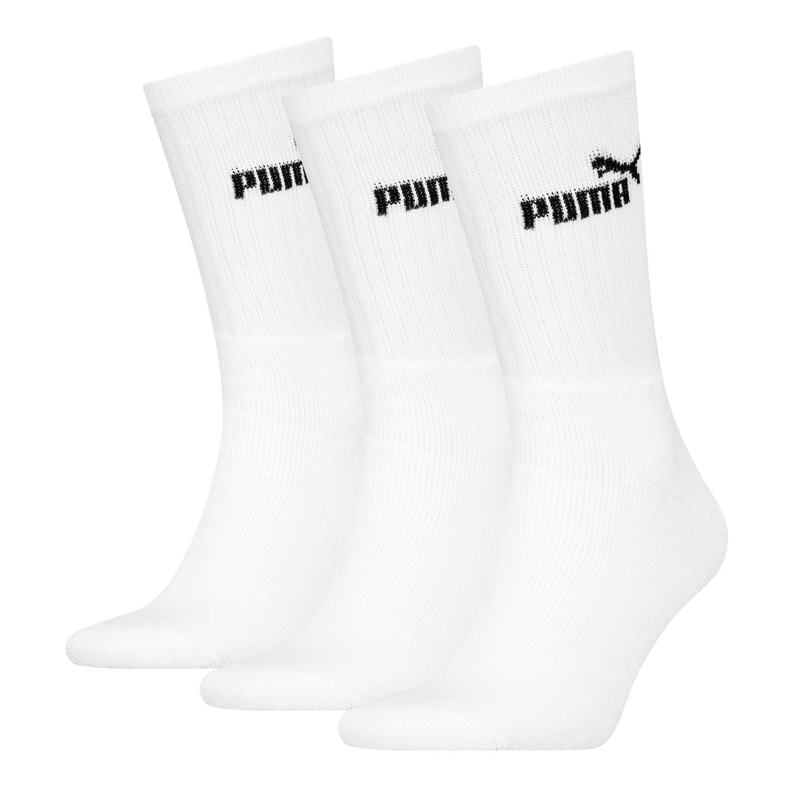 PUMA Unisex Adult Crew Socks (Pack of 3) (White)