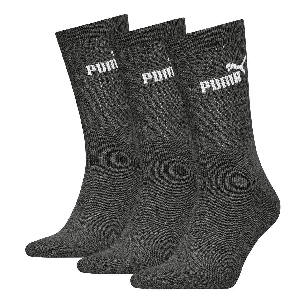 PUMA Unisex Adult Crew Socks (Pack of 3) (Grey)