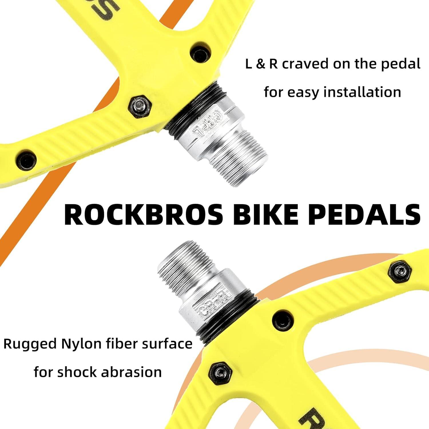 ROCKBROS Platte Fietspedalen VTT BMX 9/16 Nylon Antislip 5/7