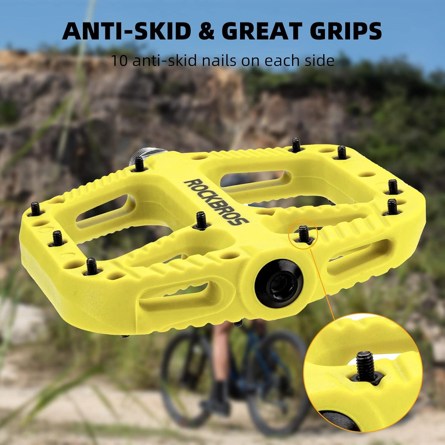 ROCKBROS Platte Fietspedalen VTT BMX 9/16 Nylon Antislip 4/7