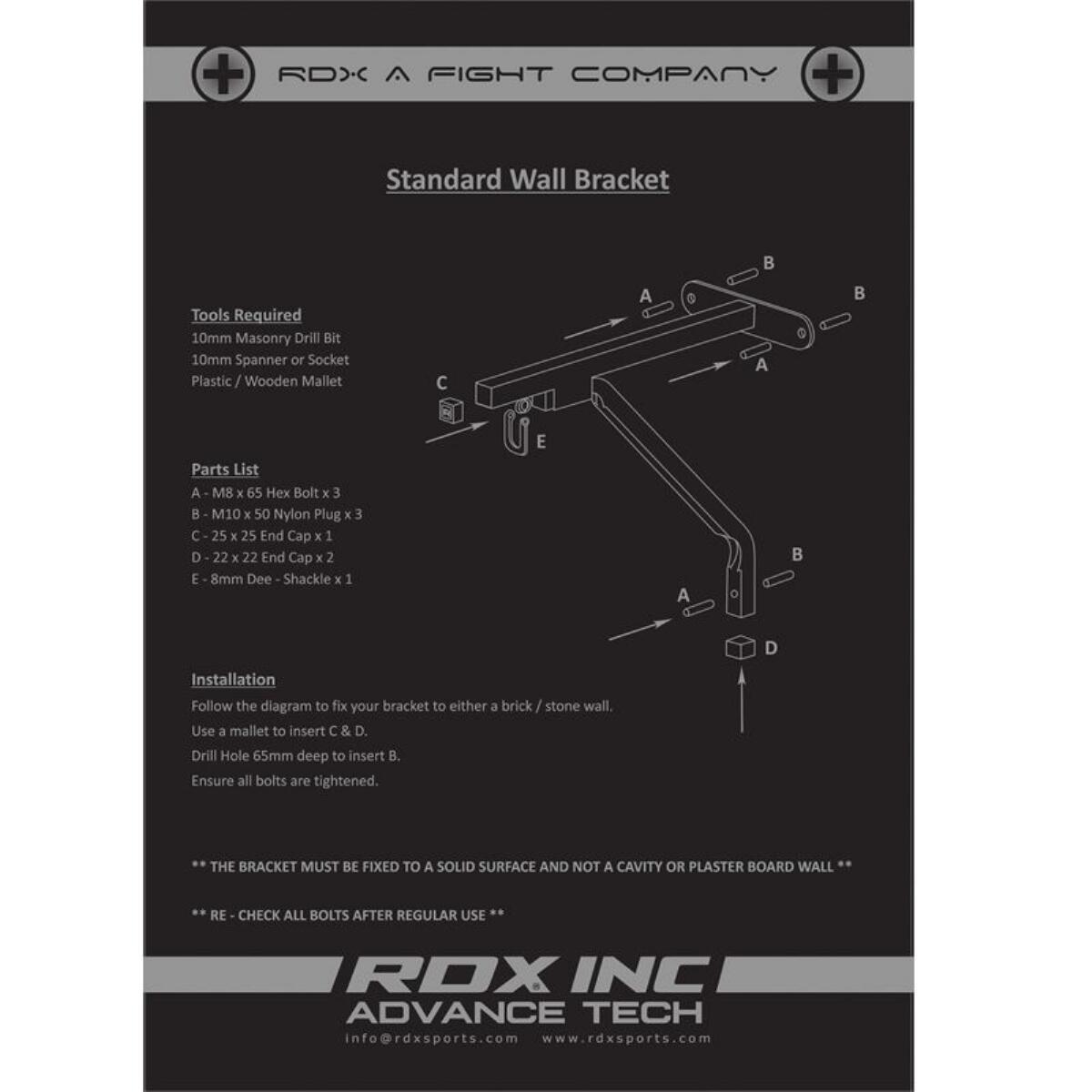 RDX X1 White Steel Wall Bracket max 40 Kg 2/3