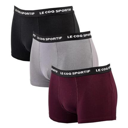Lot de 3 Boxers Noir/Gris/Bordeaux Homme Le Coq Sportif Boxer