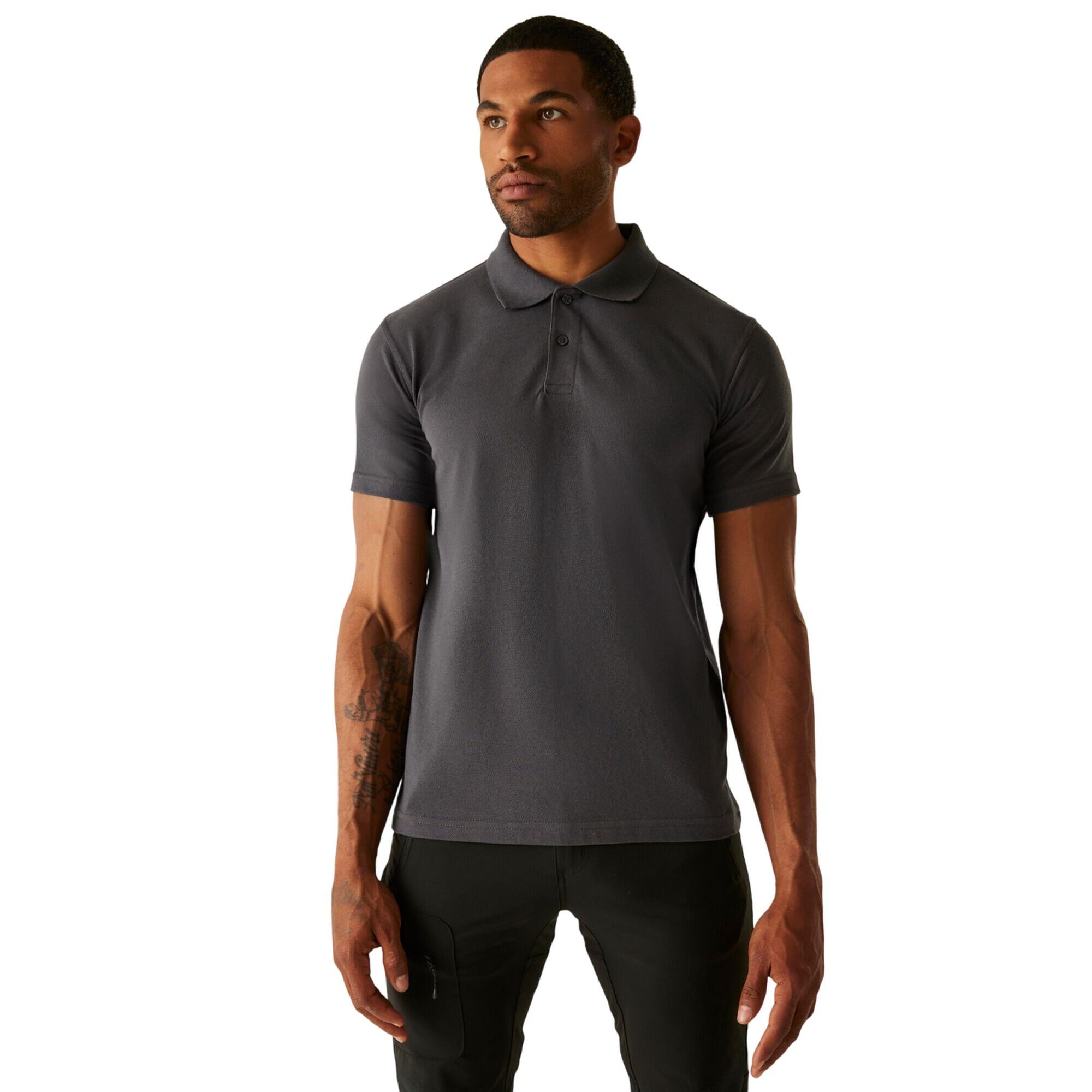 Poloshirt für Herren Unifarbenes Grau 4/4