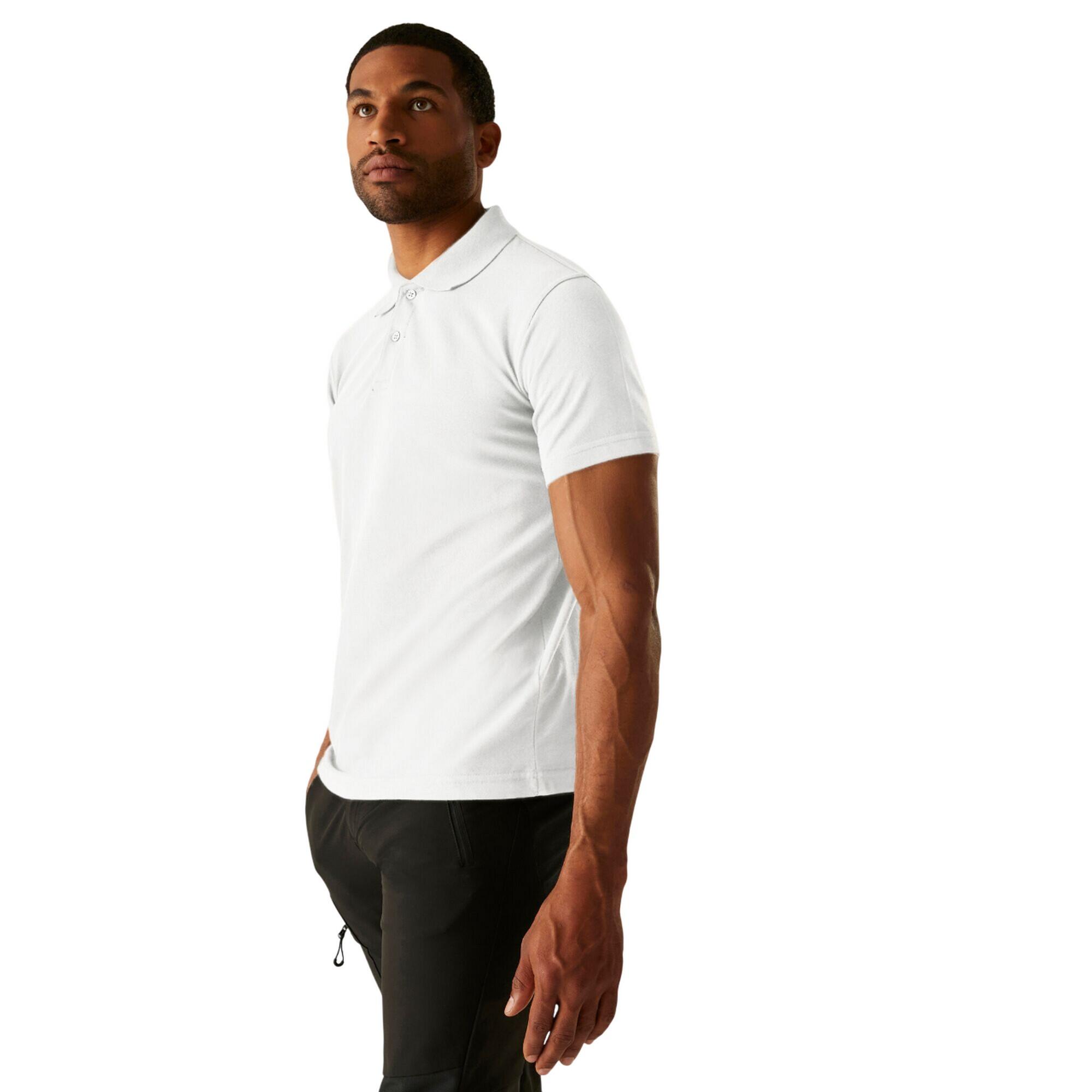 Mens Pique Polo Shirt (White) 4/4