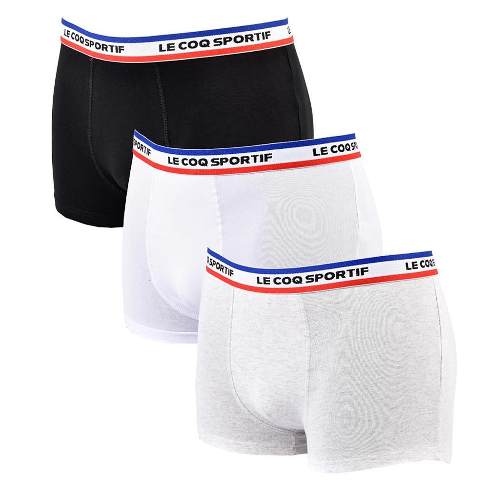 Le Coq Sportif Men's Boxer Shorts - 3 Pack White/Grey/Black