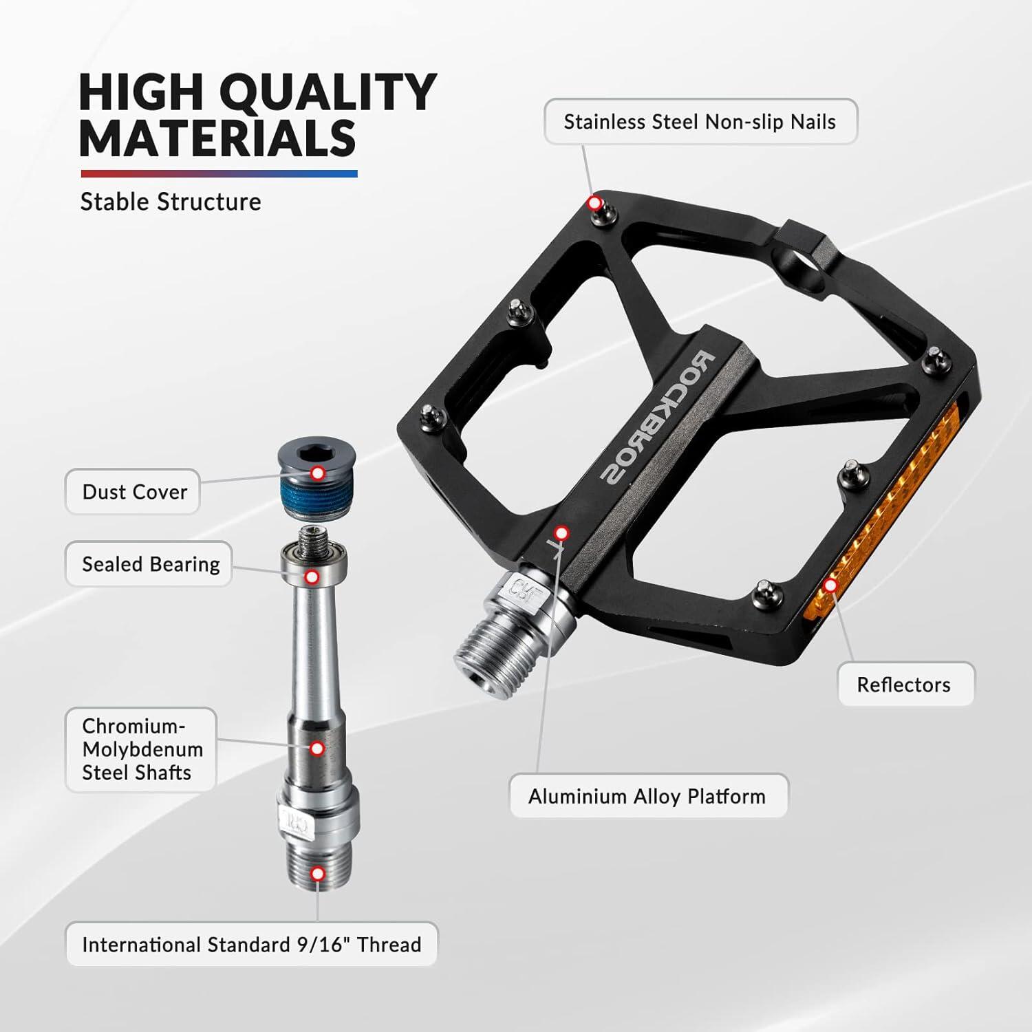 Pedali per bicicletta antiscivolo con catarifrangenti ROCKBROS
