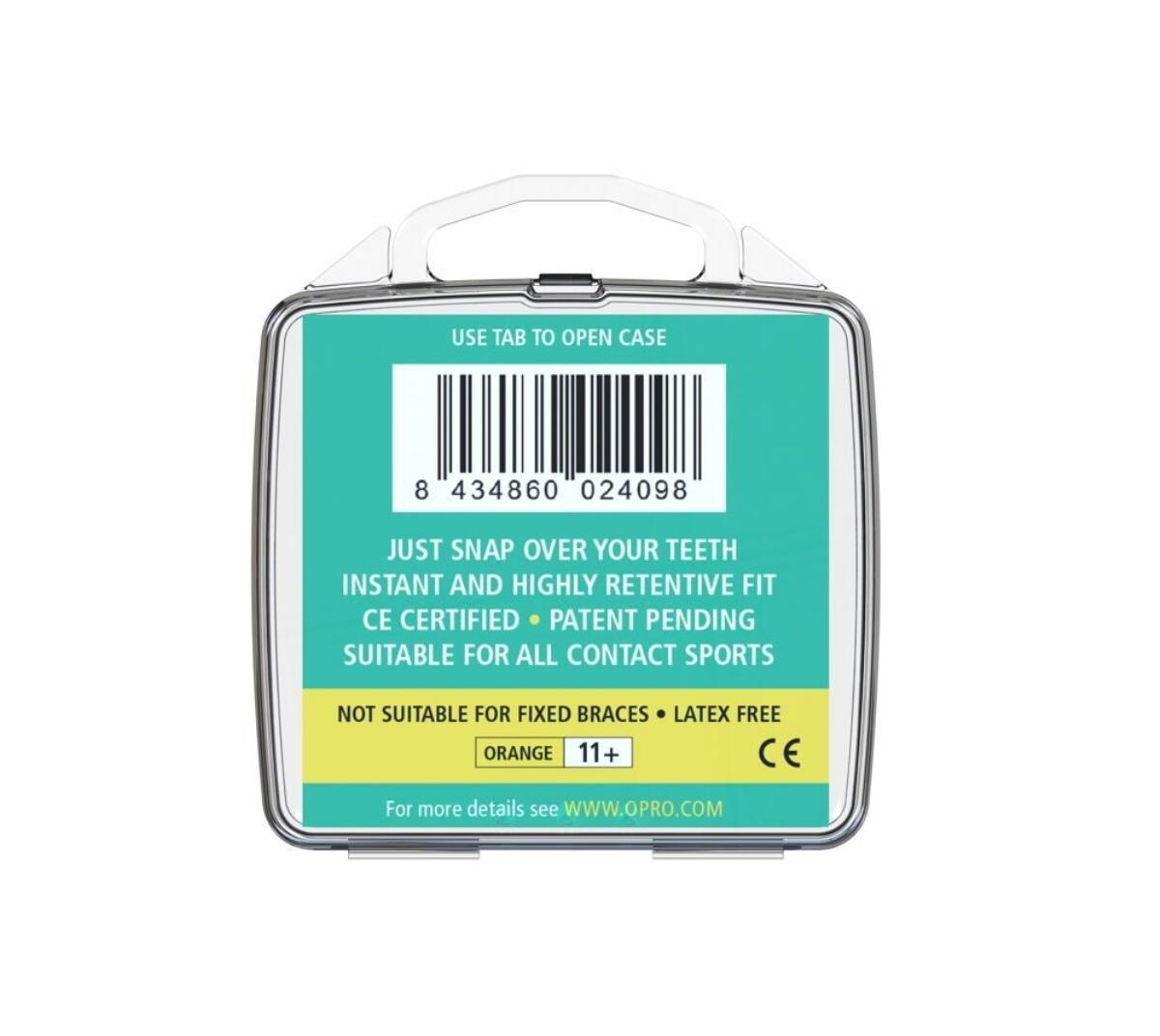 Protège-dents OPRO Snap-Fit Adulte – Orange fluo 3/3