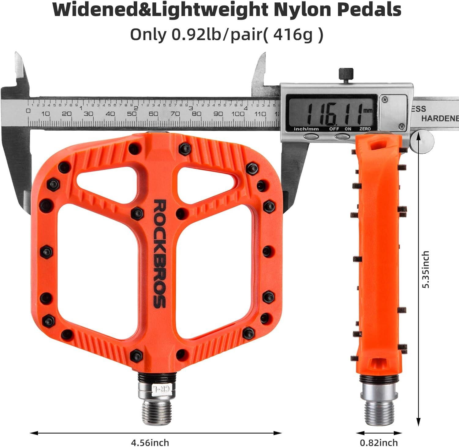 ROCKBROS Platte Fietspedalen VTT BMX 9/16 Nylon Antislip 3/7