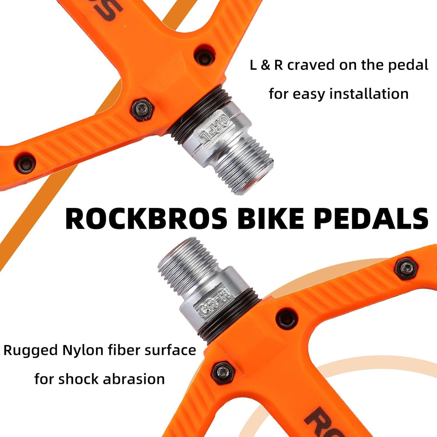 ROCKBROS Platte Fietspedalen VTT BMX 9/16 Nylon Antislip 5/7