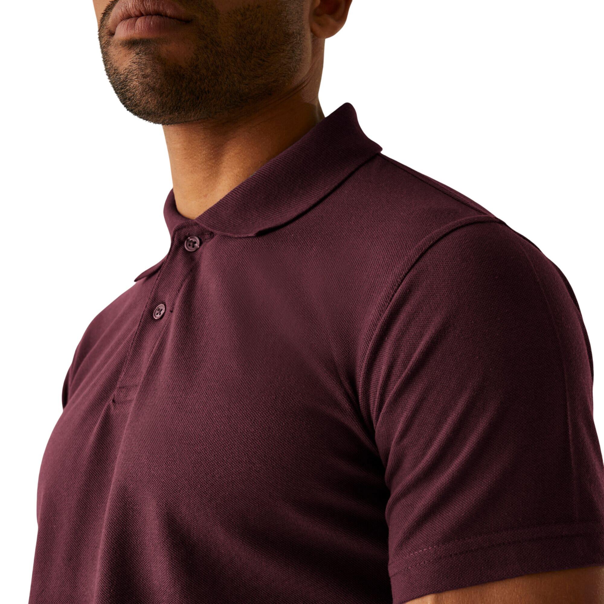 Poloshirt für Herren Burgunderrot 3/4