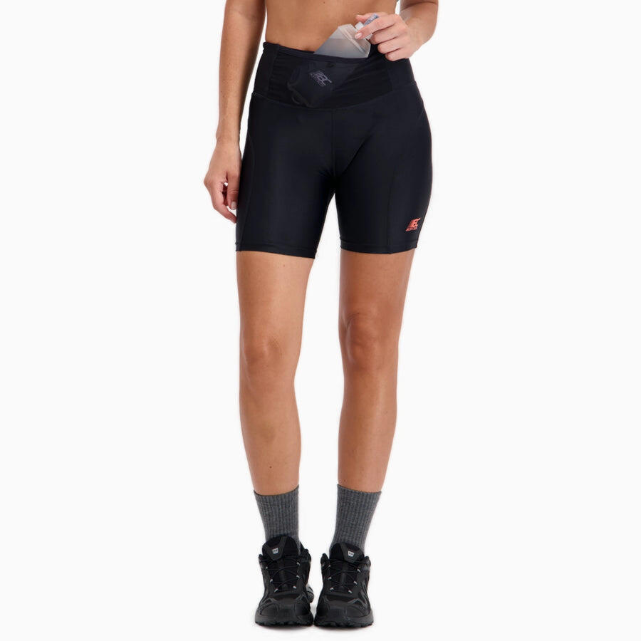 CRZ YOGA Pantaloncini Donna Ciclismo E Running Vita Alta 7cm – Rosso Profondo Taglia 44