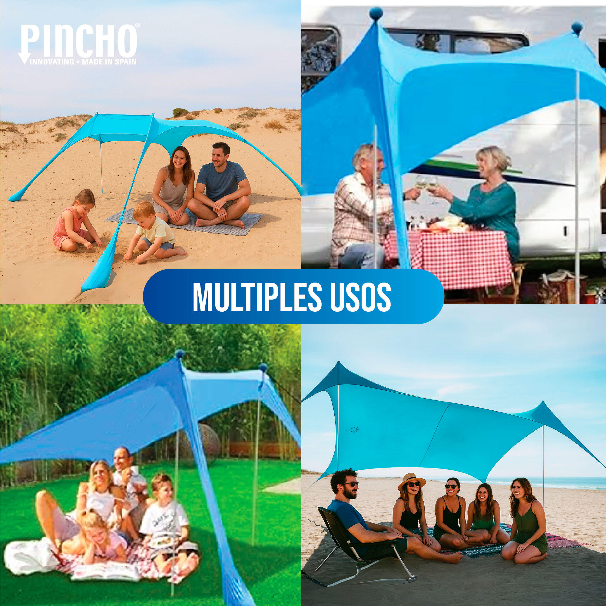 Tienda de Playa Lycra con Anclas de Bolsa de Arena 4/5